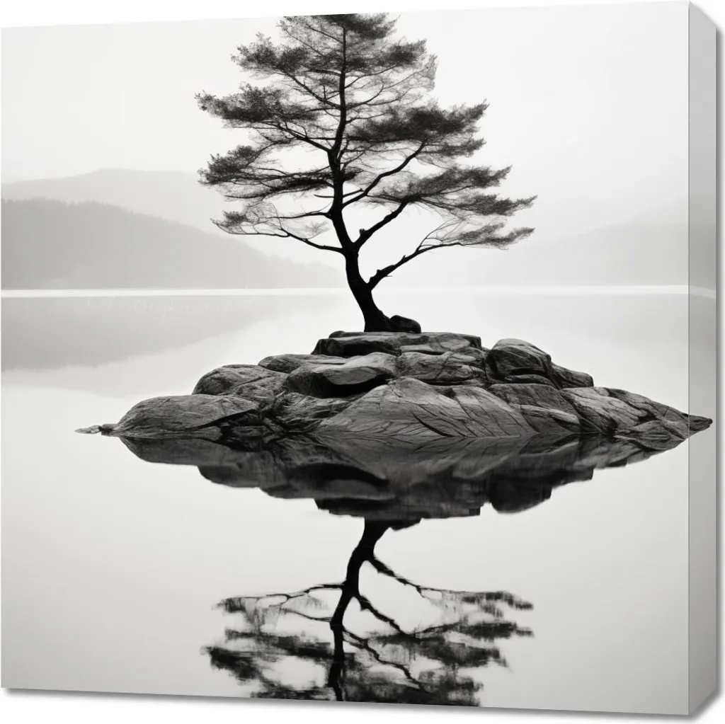 Quadro 70x70 cm Albero solitario