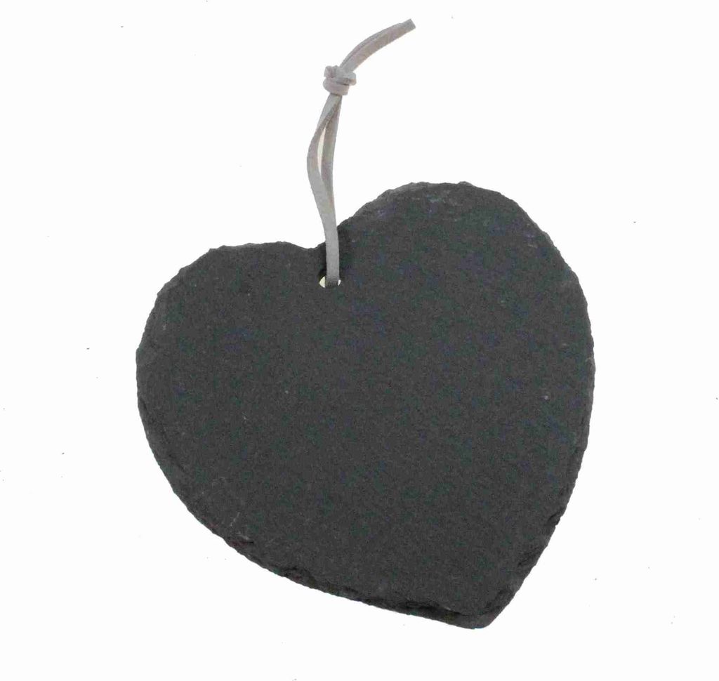 Herz Schiefer Ø11cm Schieferherz Schiefertafel Schieferplatte Hänger Dicke 4-5mm, Menge:1 St.