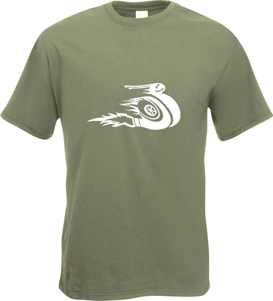 Kiwistar - T-Shirt - Olive - Turboschnecke - Speed - Turbo Motiv Bedruckt Funshirt Design Print - mit Motiv Bedruckt - Funshirt Design - Sport - Fr...