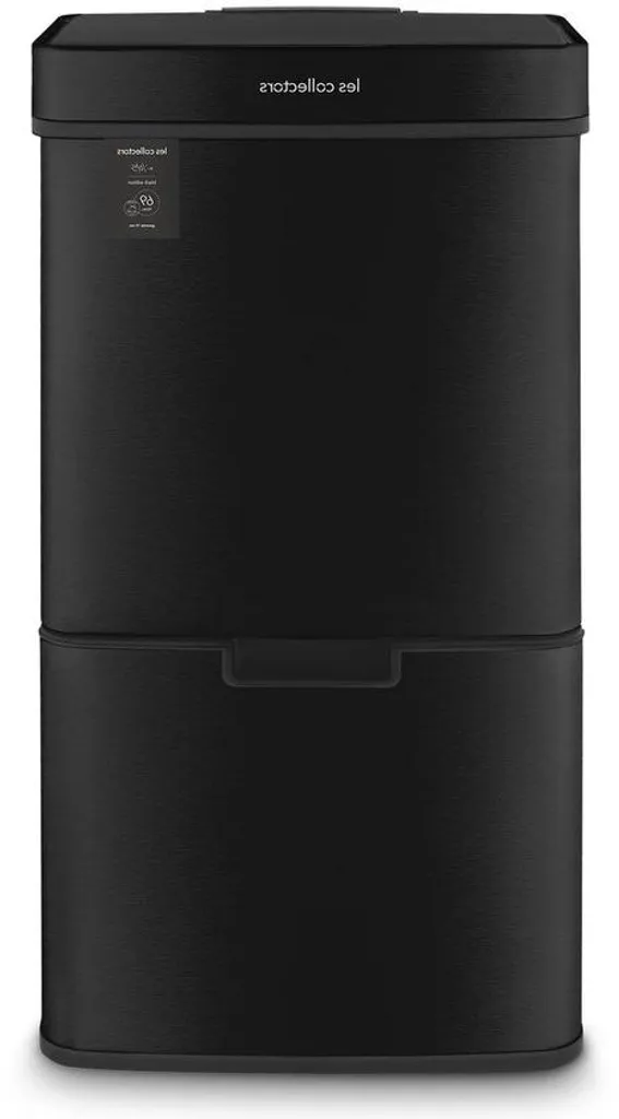 Poubelle tri sélectif 69L anti-odeurs automatique et design noir mat
