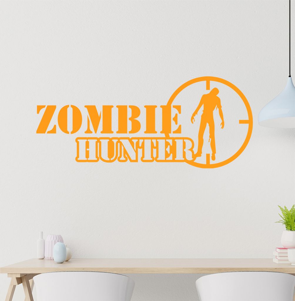 KIWISTAR Zombie Hunter - Surival Shotgun Apokalypse Virus Training Wandtattoo in 6 Größen - Wandaufkleber Wall Sticker - Dekoration, Küche, Wohn...