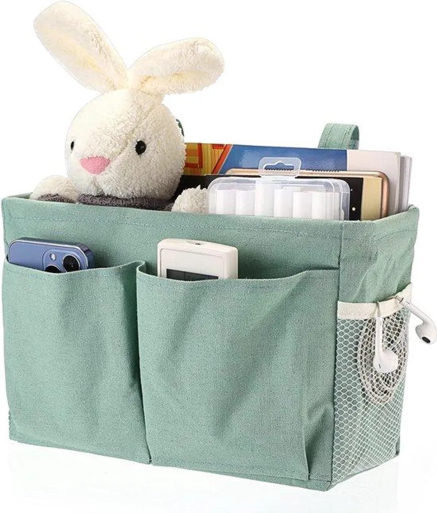 Organiseur de lit anti-encombrement - Sac suspendu toile pour chambre