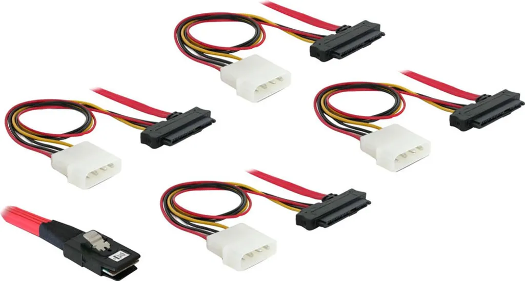 Cavo Delock Mini SAS 36Pin a 4x SAS 29Pin + Molex | SFF-8087 Interno - 5