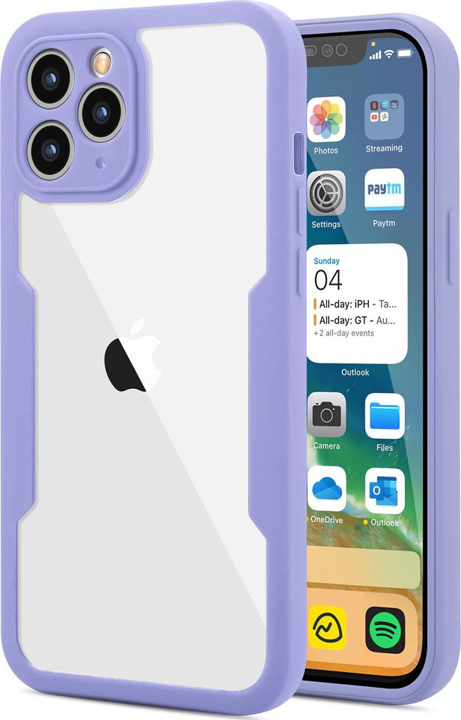 iPhone 11 Pro Schutzhülle, Eingebautem Displayschutz 360 Grad Komplettschutz Handyhülle für iPhone 11 Pro Lila