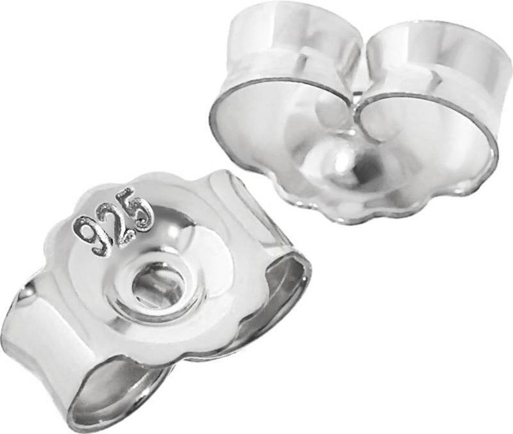 10 Paar 925 Sterling Silber 5mm Butterfly Verschluss Ohrstecker Loch 0,8mm 2094