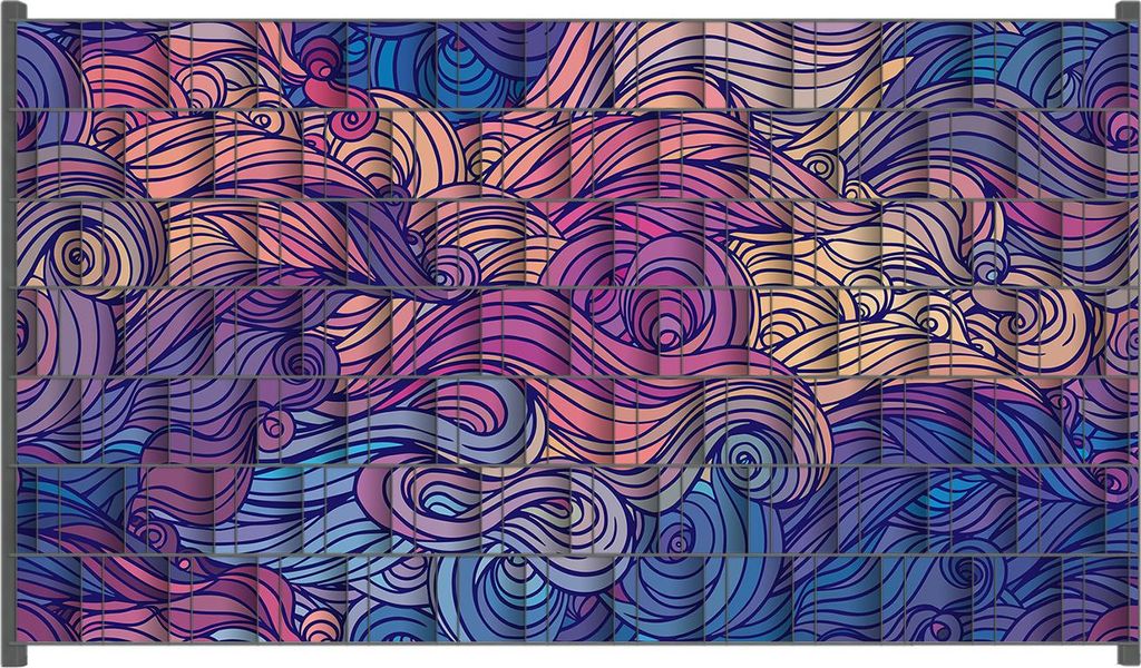 Wallario Zaunsichtschutz mit Motiv Fantasievoller Wirbel für Ein- und Doppelstabmatten Zäune in der Größe 250 x 140 cm