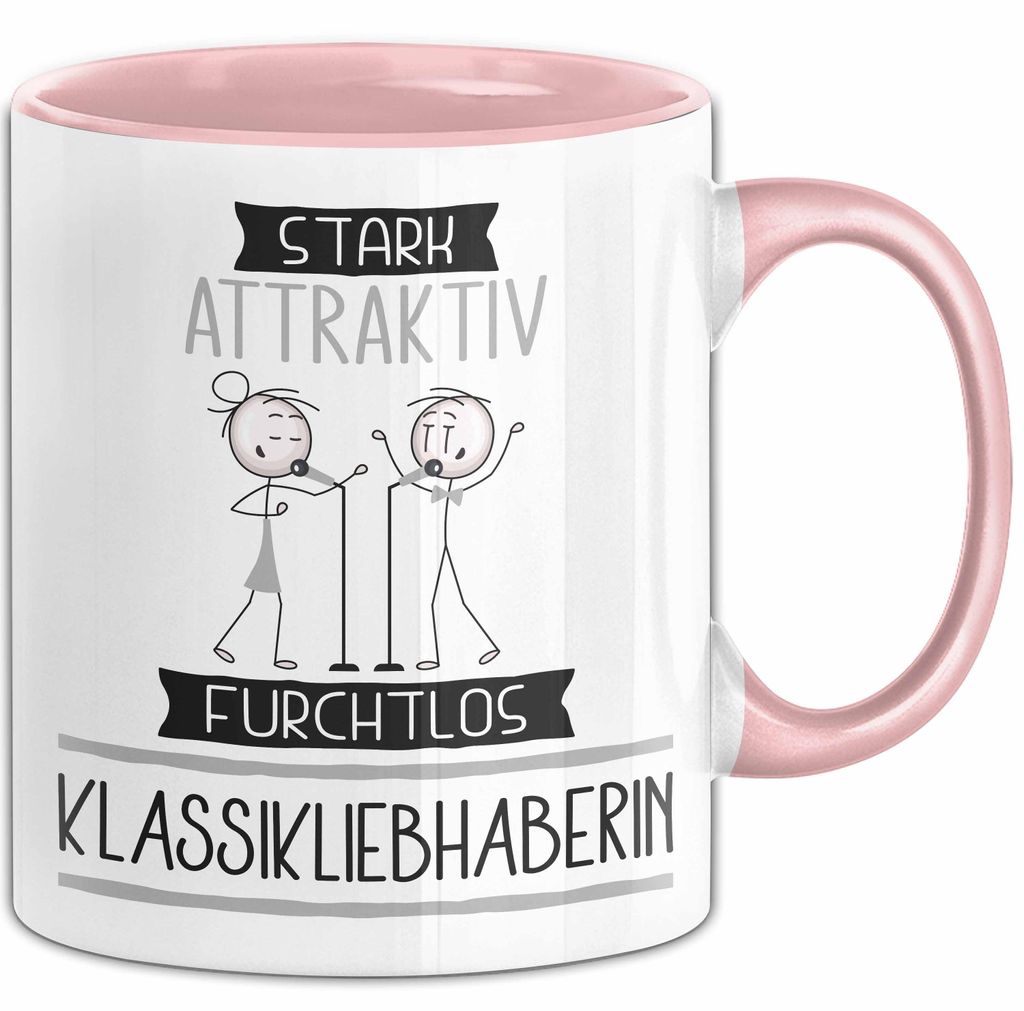 Klassikliebhaberin Tasse Geschenk Becher Stark Attraktiv Furchtlos Klassikliebhaberin Lustige Geschenkidee (Rosa)