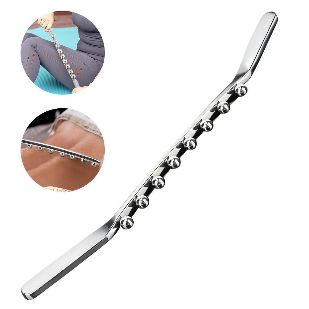 Gua Sha Stab aus Edelstahl, Ganzkörper Massagestab, Druckpunkt-Muskelschaber, für Körperformung, Faszienmassage und myofasziale Entspannung