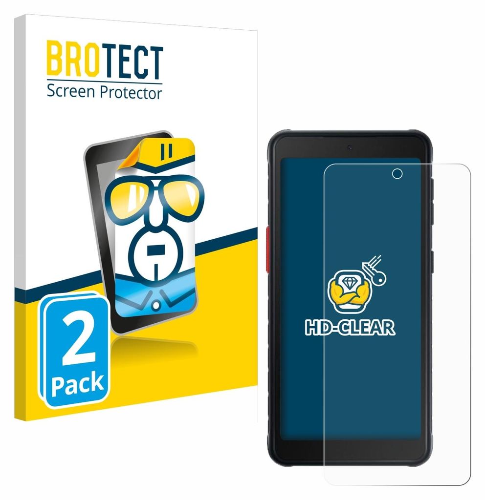 2x Für Samsung Galaxy XCover 5 Schutzfolie BROTECT Displayschutz Display Schutz Folie Klar Transparent