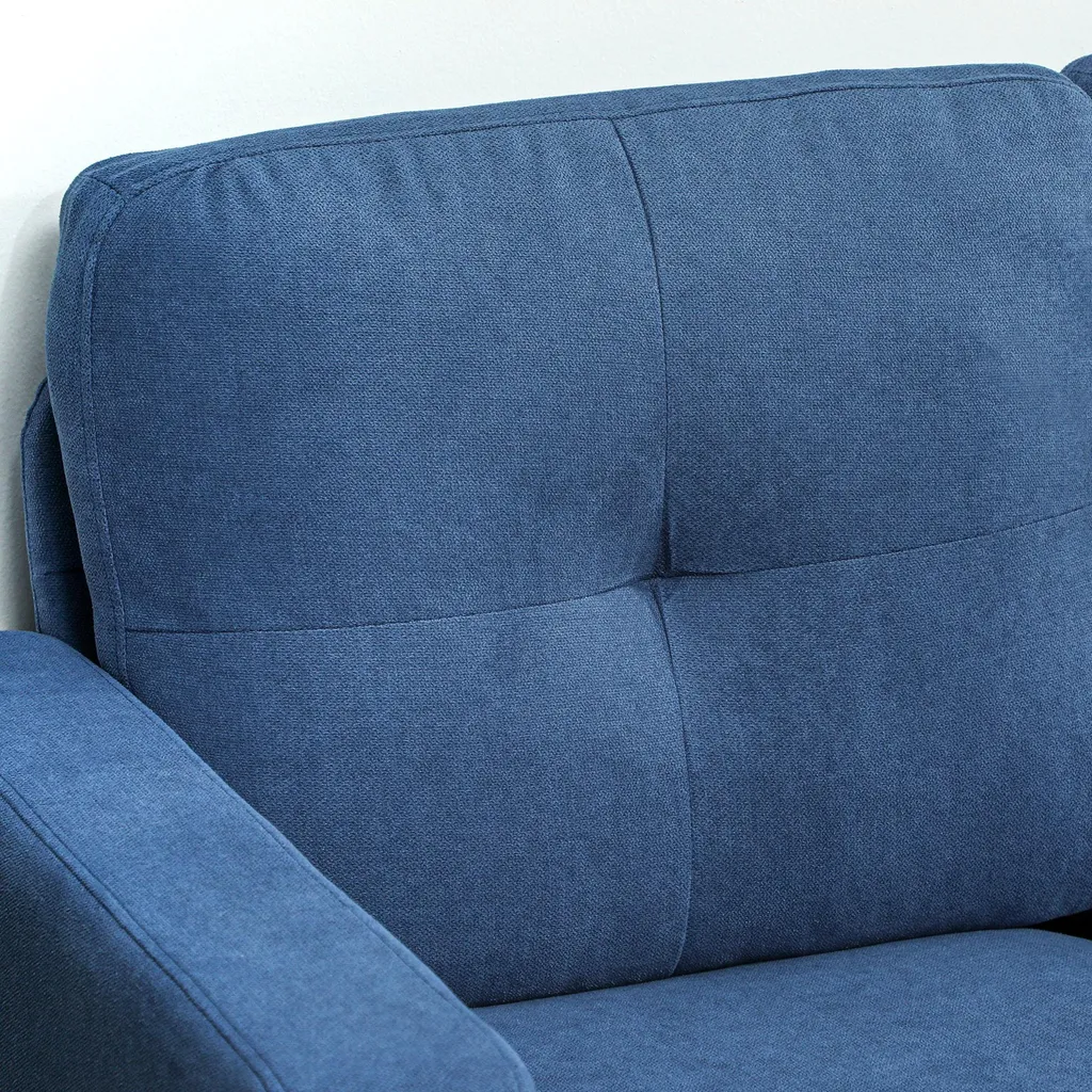 Canapé d'angle modulable 3 places bleu, la solution pour petits salons - 9