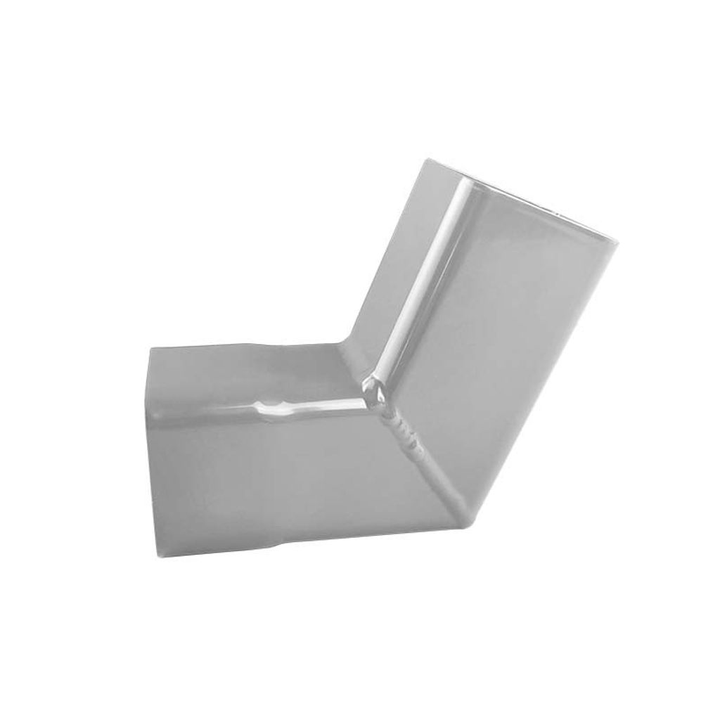 Renoplast RK65 Aluminium Fallrohrbögen, Ecke 87o 45x45mm Grau, Dachrinnen Regenrinne Dachentwässerung Blechkantprofile, Gartenhaus Carport