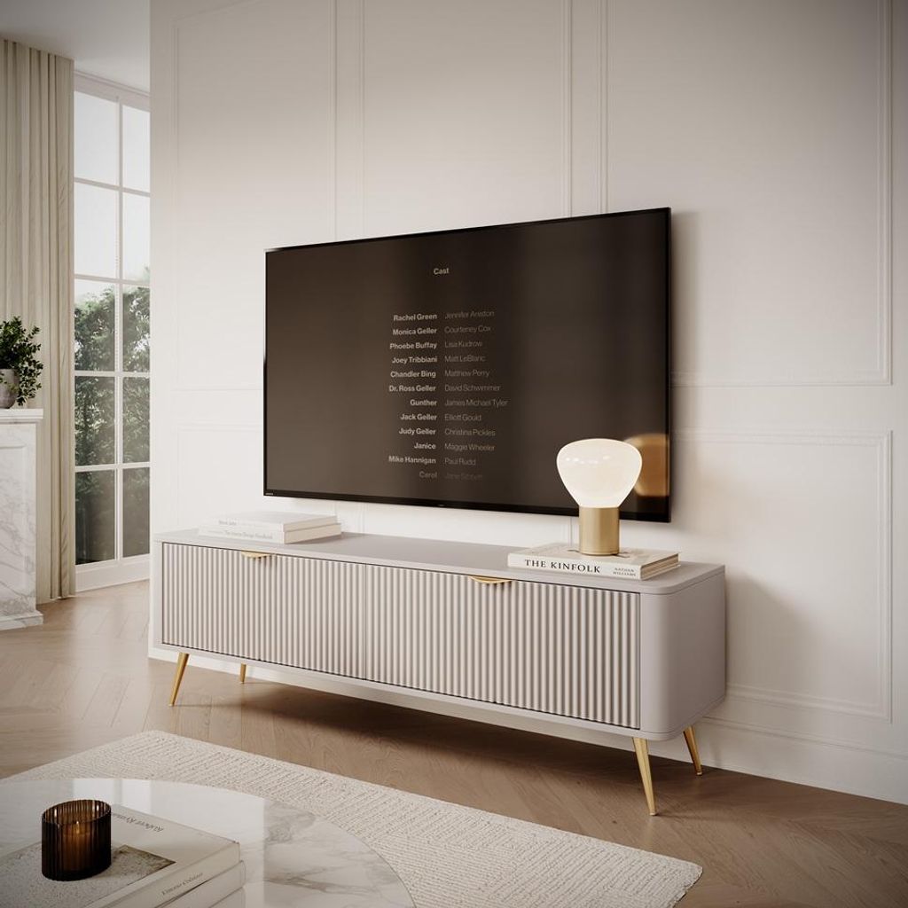 RTV-Schrank LANTO 163 cm Lowboard TV-Schrank modern Wohnzimmer Möbel ( Beige)