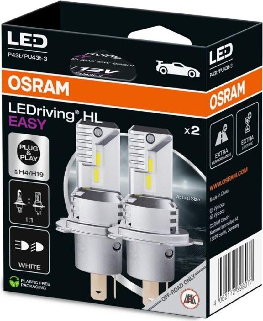 Lampadina OSRAM LEDriving HL Easy H4/H19 12V Immagine del prodotto 