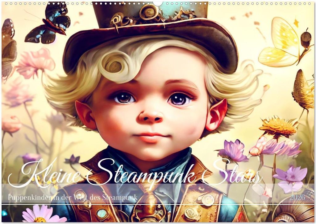 Kleine Steampunk Stars (Wandkalender 2026 DIN A2 quer), CALVENDO Monatskalender