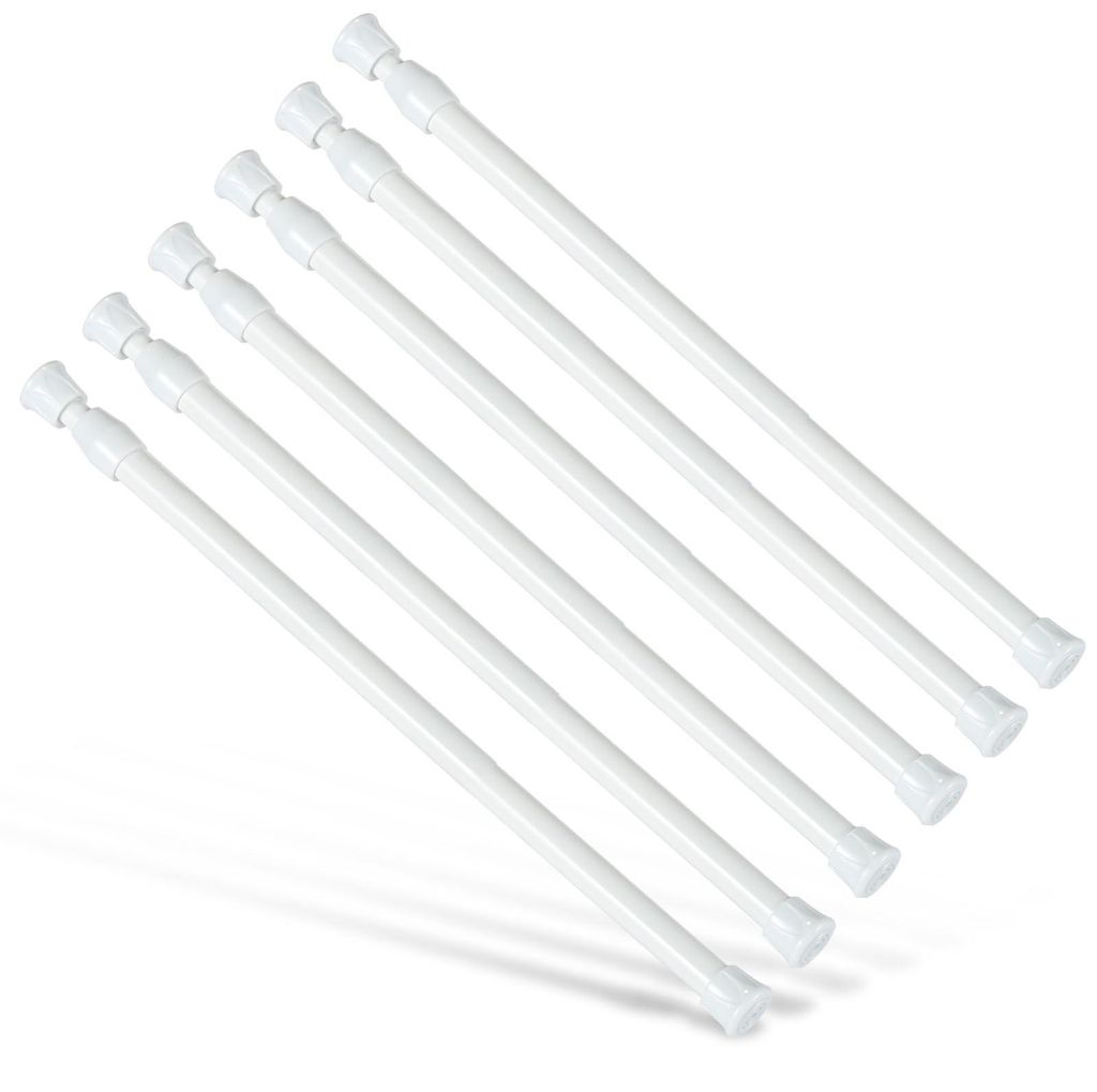 Set mit 6 Teleskopstangen, Spannstange von 40 bis 70 cm, kein Bohren erforderlich, Edelstahlfeder, verstellbare Spannstange für Schränke, Küchen...