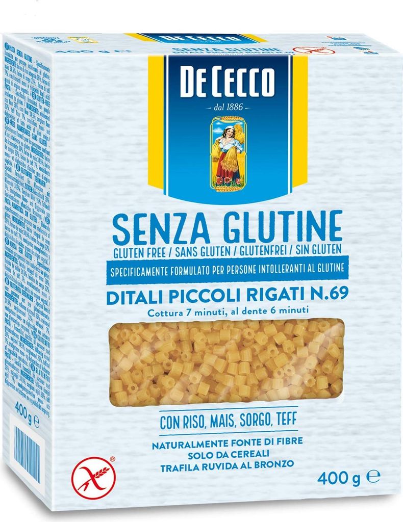 10x De Cecco Ditali Piccoli Rigati 400g senza Glutine Glutenfrei pasta nudeln