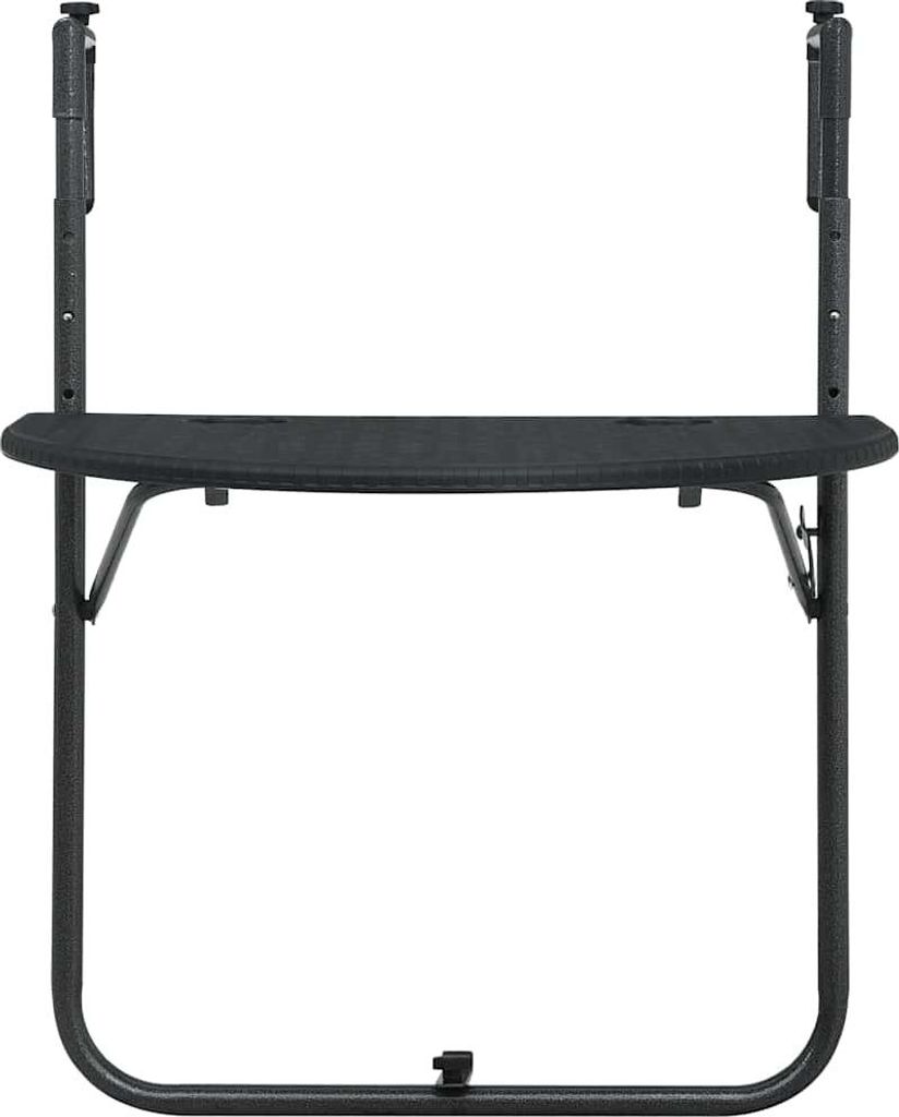 vidaXL Balkon-Hängetisch Schwarz 60x64x83,5 cm Kunststoff Rattan-Optik