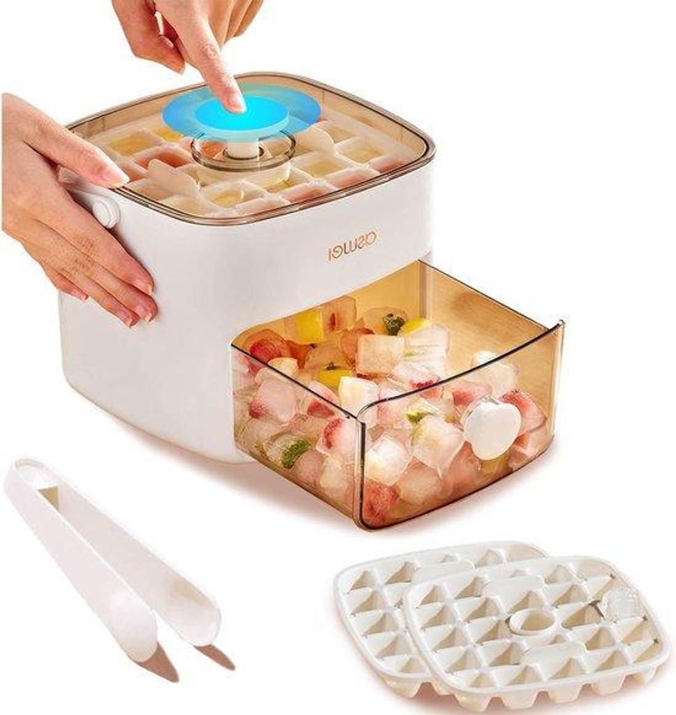 Silikonische Eiswürfelmaschine - Eiswürfelbehälter mit Deckel - Leicht zu öffnende Eiswürfelformen - 24 x 2 Stück - Eiswürfel für Kaffee, T...