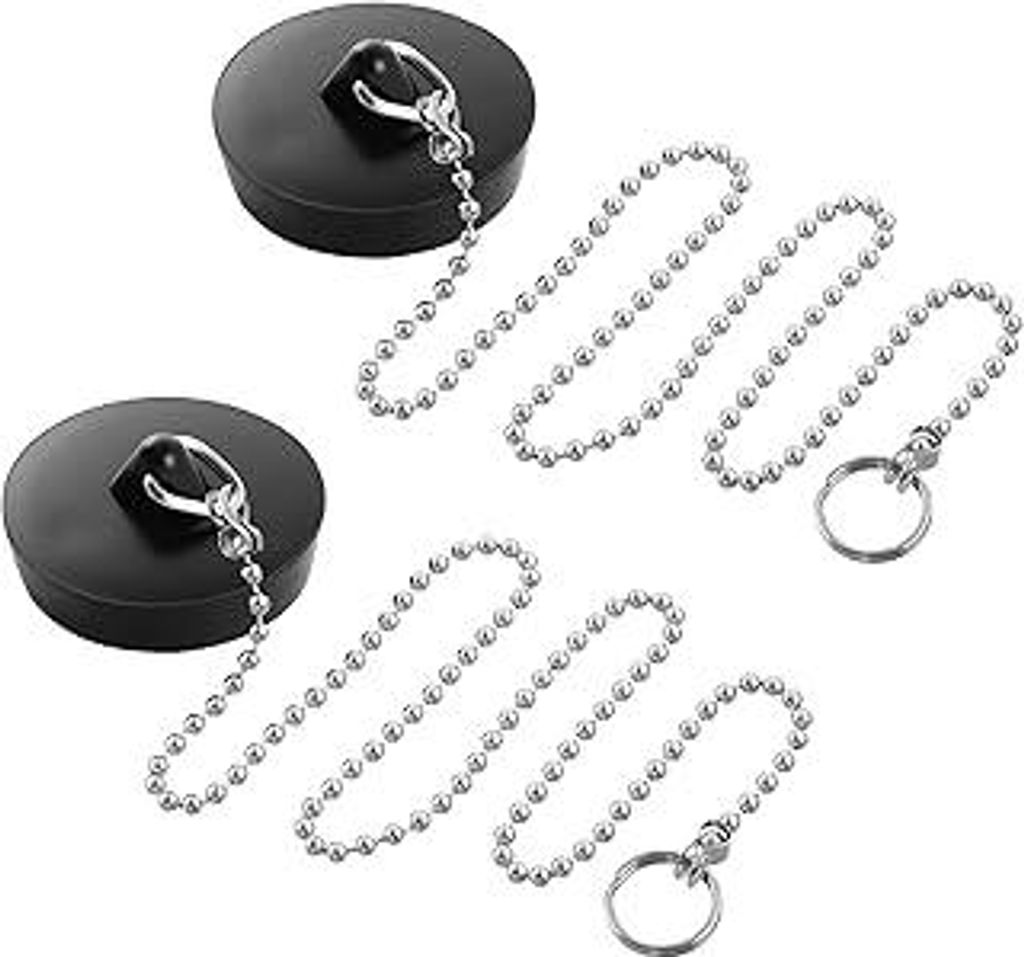 2 Stück Abflussstopfen, Gummi Stöpsel für Spülbecken, 45mm Universal Spüle Abfluss Stöpsel, Badewannenstöpsel, Spülbecken Stopfen mit Haken...
