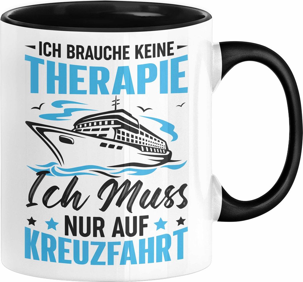 Kreuzfahrt Geschenk Tasse Verkündung Geschenkidee für Kreuzfahrt-Fans Schiff (Schwarz)