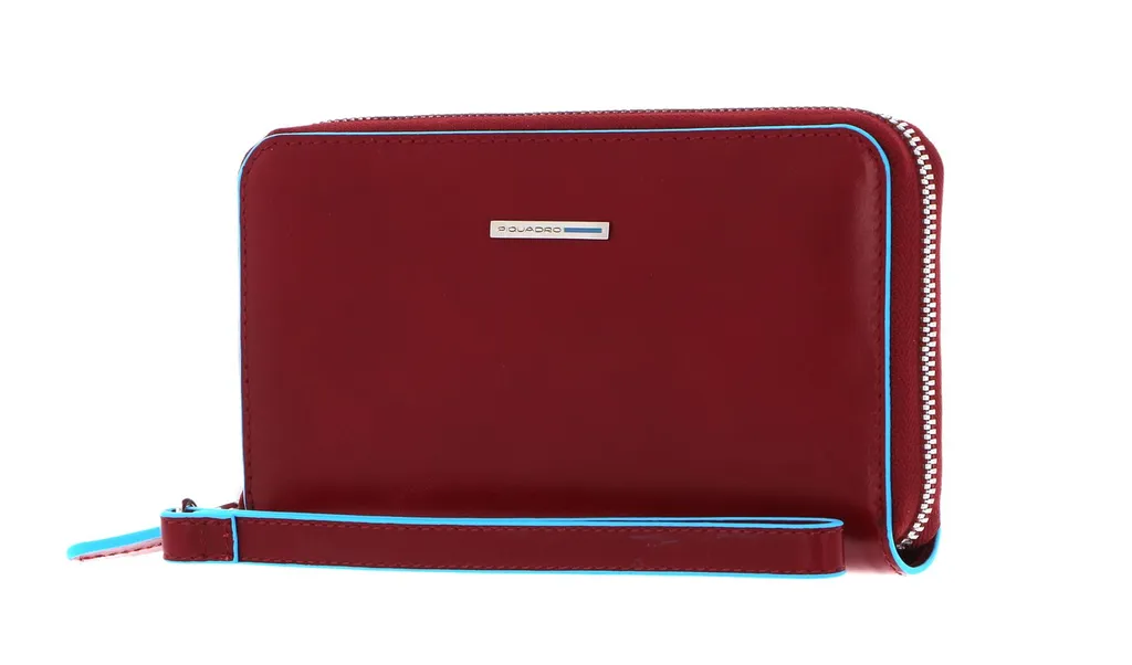 Piquadro Blu Quadrato Pochette Portafoglio Smartphone Rosso RFID