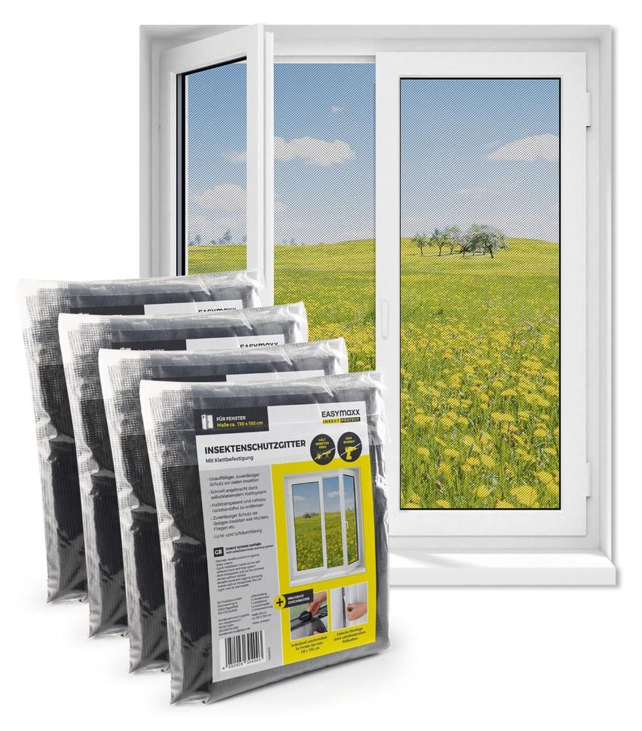 EASYmaxx Fliegengitter für Fenster mit Klettverschluss | Produktbild 