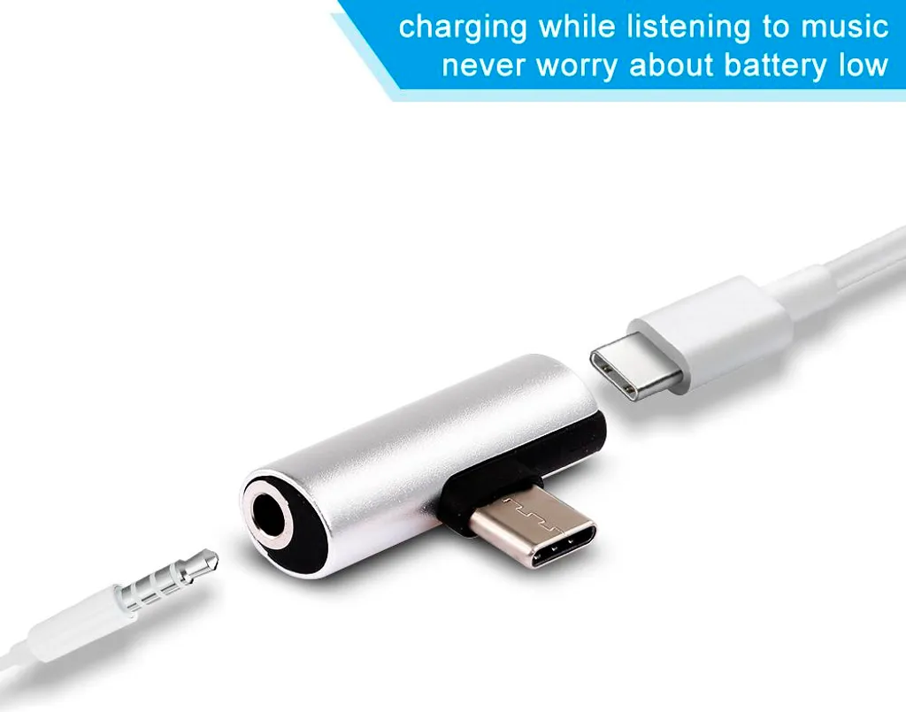Adattatore Audio Gaming Type-C a Jack 3.5mm Argento - No Lag