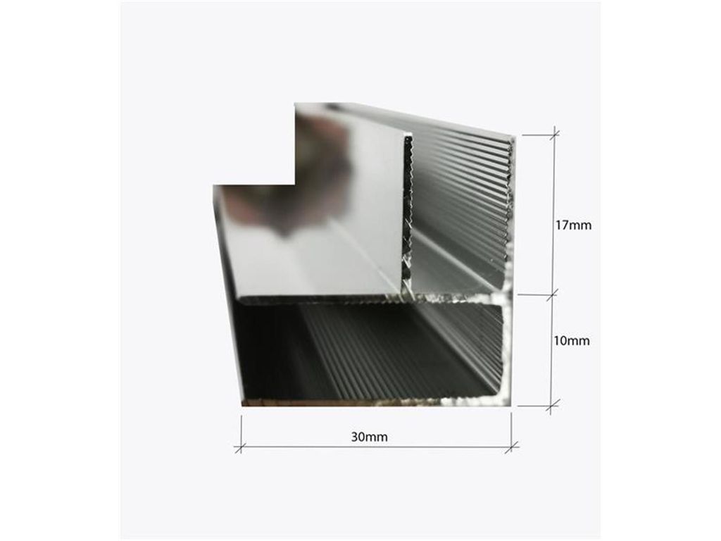 Glaszentrum Hagen - 2000x30x27 mm Aluminiumprofil - Eckprofil - Anschlußprofil - Eloxiert