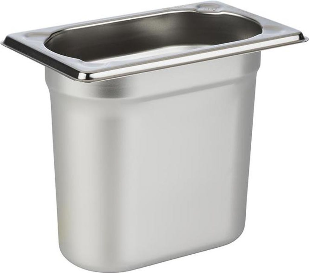 APS 81506 GN 1/9 Behälter, Edelstahl, 17,6 x 10,8 cm, Tiefe 150 mm, 1,5 Liter
