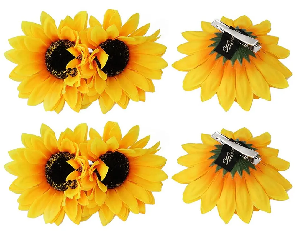 Épingles à cheveux tournesol pour fête plage et mariage lot de 6