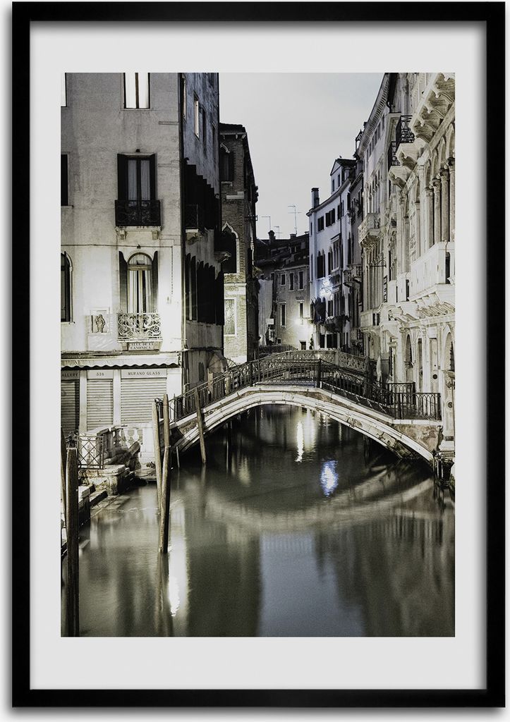 Bild - Bilderrahmen - 50 cm x 70 cm - MDF - Rahmen - Wandkunst Venedig Italien