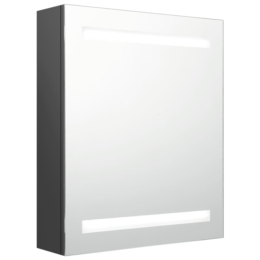 vidaXL LED kúpeľňová zrkadlová skrinka sivá 50x14x60 cm Obrázok produktu 