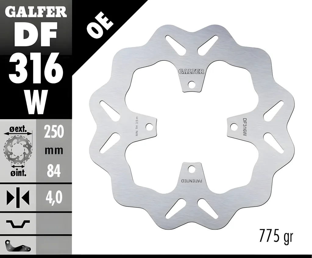 Disque de frein arrière WAVE Galfer pour moto Suzuki GS GSX 400 à 750