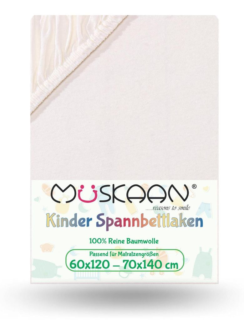 Jersey Kinder Spannbettlaken 60x120 cm - 70x140 cm Natur Produktbild 