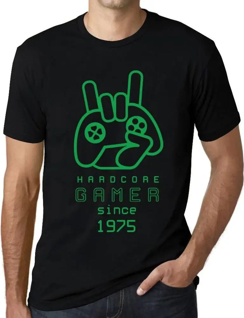 Herren Grafik T-Shirt Hardcore-Joystick-Spieler seit 1975 – Hardcore Joystick Gamer Since 1975 – Geschenk 49. Geburtstag Jahrestag 49 Jahre Jub...