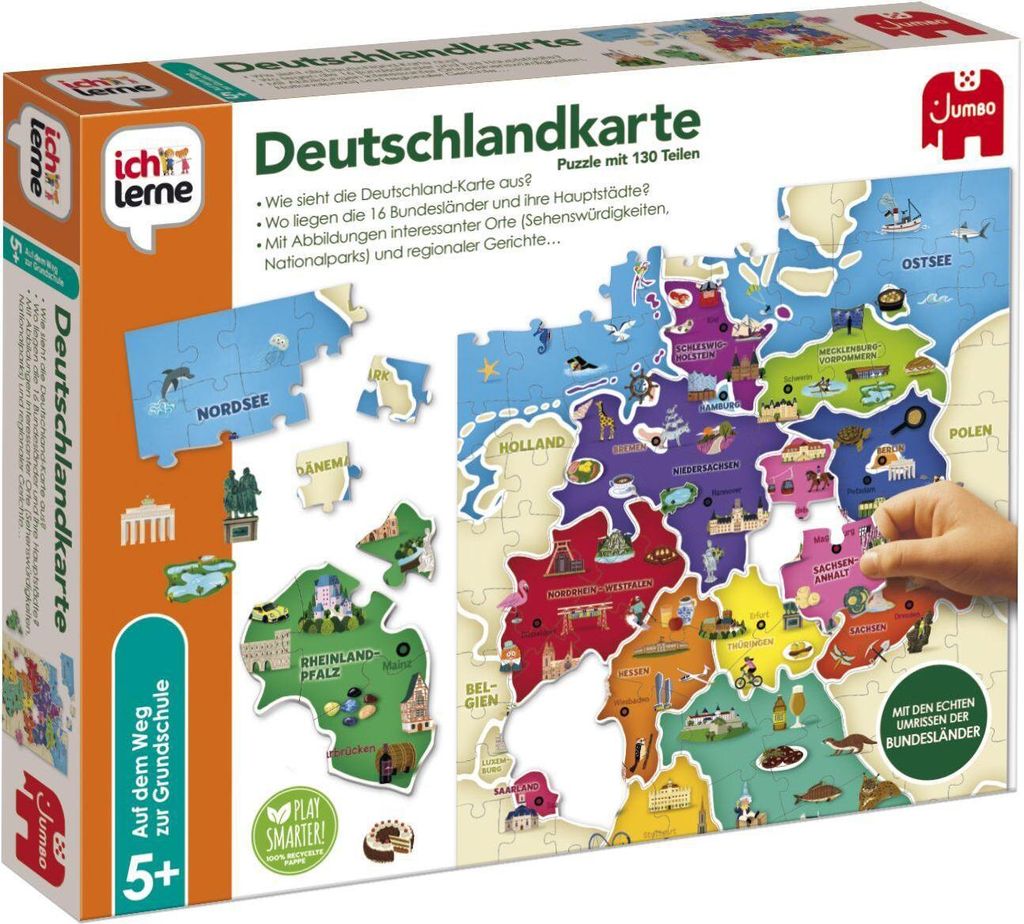 Jumbo Ich Lerne - Deutschlandkarte, 5 Jahr(e), Karton Produktbild 