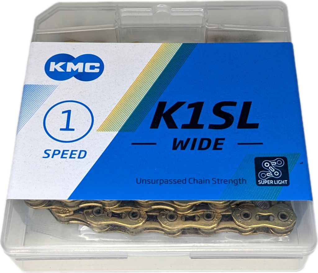 KMC K1SL Wide Kette 100 Links 1/2"x1/8" Gold Fahrrad-Kette BMX Bahn-Kette