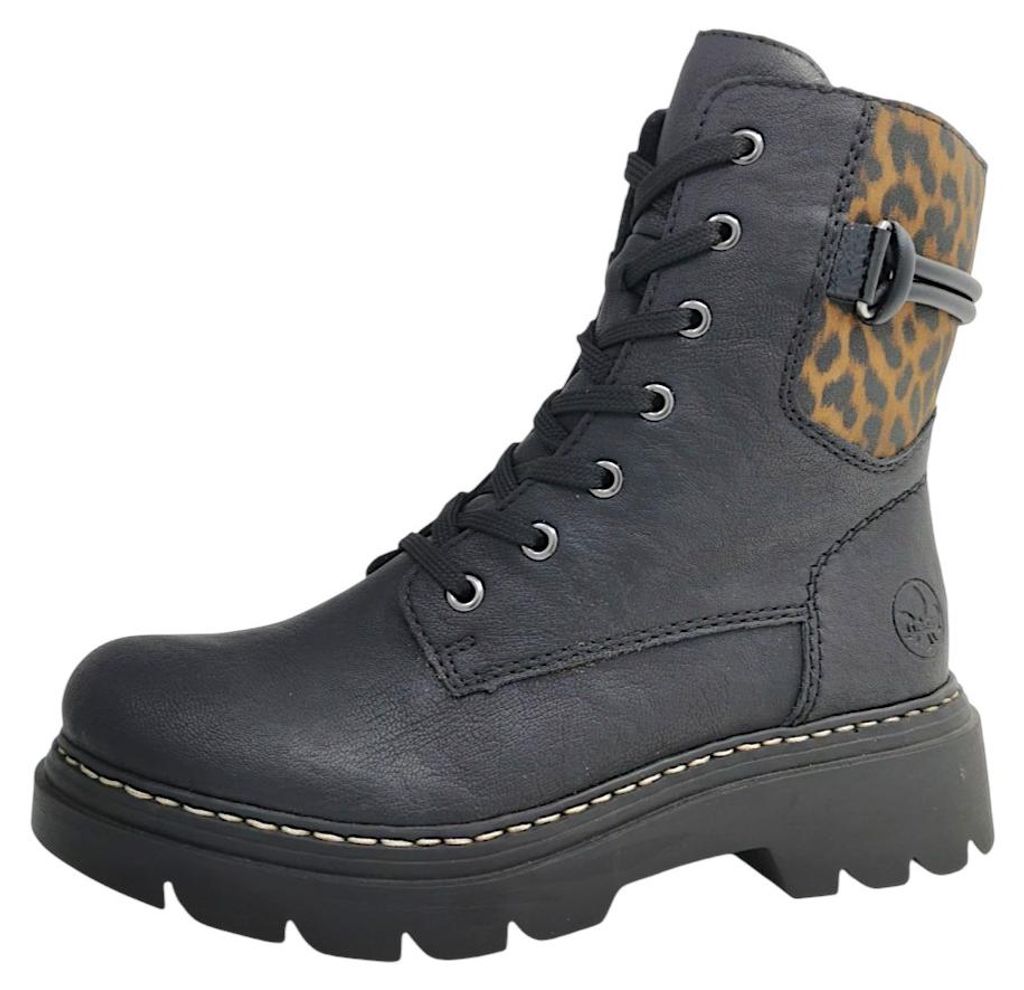 Rieker  Damenschuhe Schnürstiefel Schwarz Freizeit Produktbild 