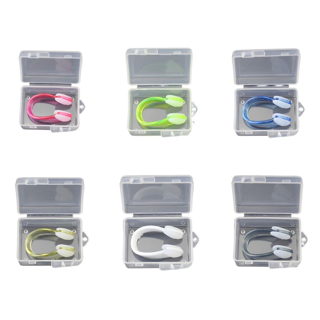 Nasenklammer zum Schwimmen, rutschfest, wasserdicht, mit Aufbewahrungsbox, Anti-Erstickungsschutz, Silikon, für Kinder und Erwachsene