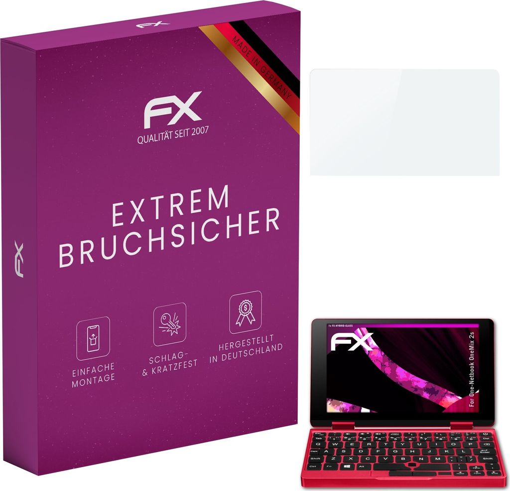 atFoliX FX-Hybrid-Glass Displayfolie kompatibel mit One-Netbook OneMix 2s Glasfolie