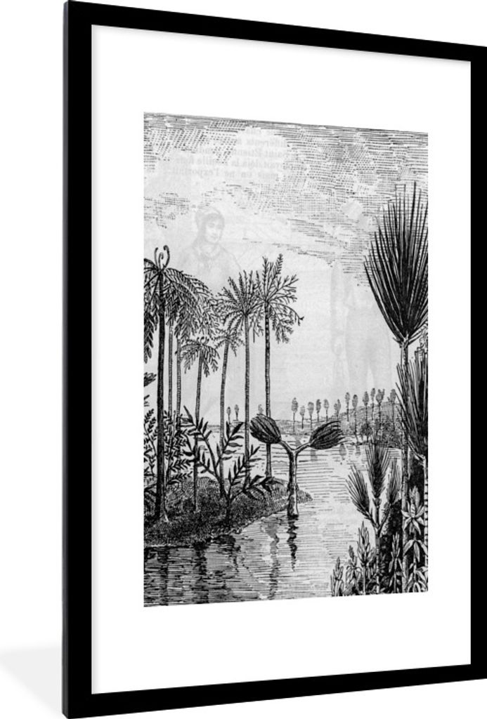 MuchoWow Gerahmtes Poster Pflanzen - Natur - Design 60x90 cm - Poster mit Schwarzem Bilderrahmen Wandposter Rahmen Foto Bilder - Dekoration - Wan...