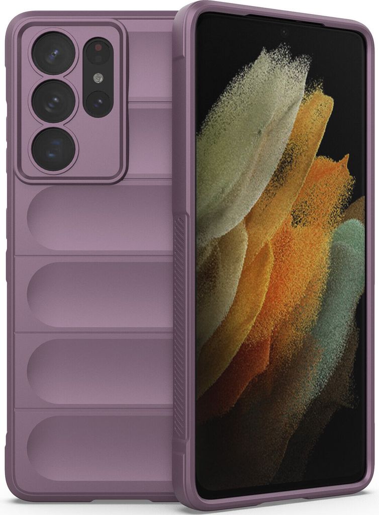 Samsung S21 Ultra 5G Hülle, Weich TPU Silikon Stossfest Anti-rutsch Schutzhülle für Samsung Galaxy S21 Ultra 5G Lila