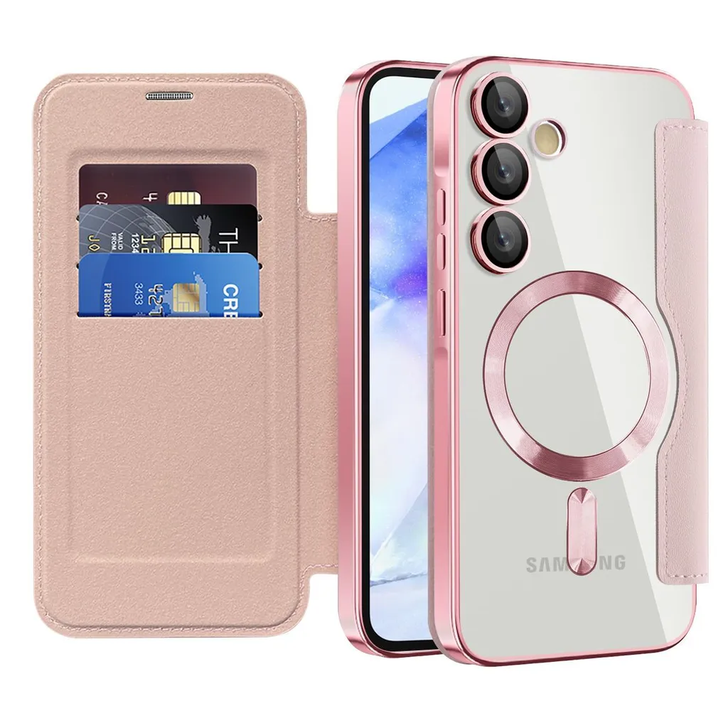 Custodia Samsung A55 Rosa MagSafe: Essenziale, Sicura, Portacarte