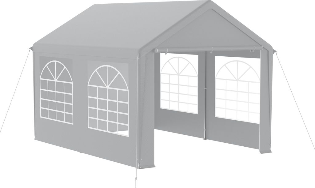 YUENFONG 3x4m Faltpavillon Partyzelt Pavillon Gartenzelt wasserdichter Faltpavillon mit Fenster, für Camping, Partys und Versammlungen (Grau)