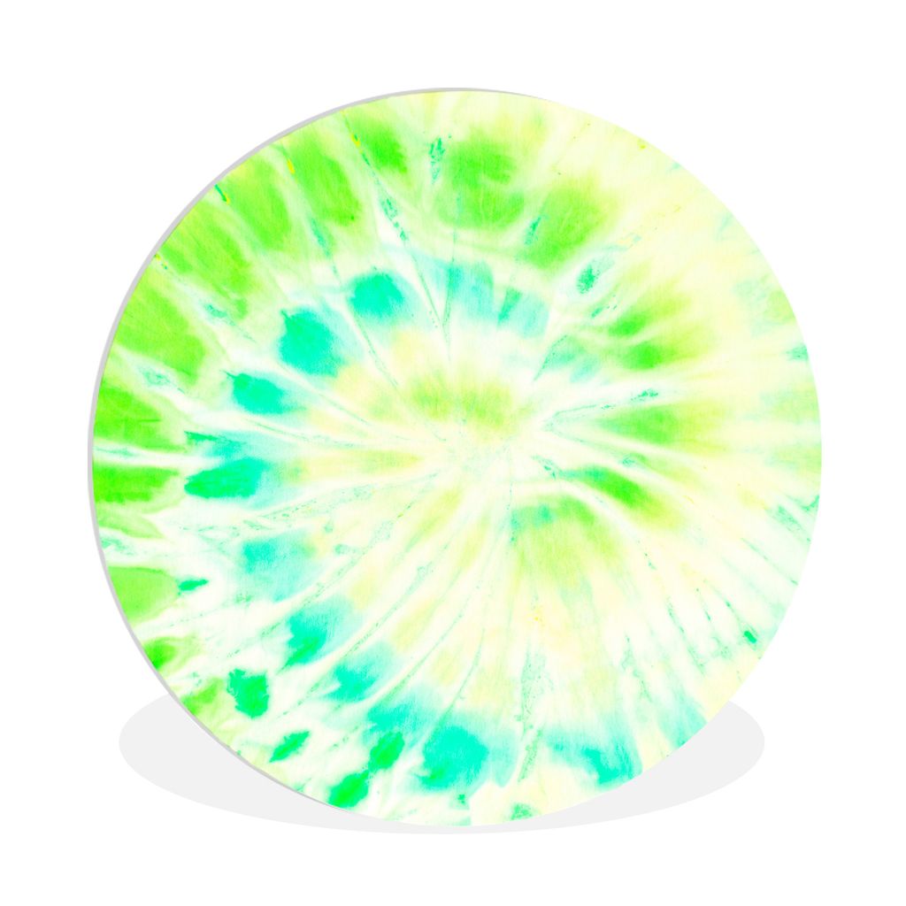 MuchoWow Rundes Wandbild - Runde Bilder Sommer - Krawattenfärbung - Weiß Ø 90 cm Kreis Wanddekoration Kunststoff - Wandkreis - Wandschmuck - W...