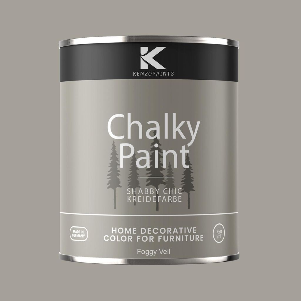 Kenzopaints Chalky Paint Kreidefarbe Möbelfarbe Möbellack 1Kg / 750ml - Foggy Veil