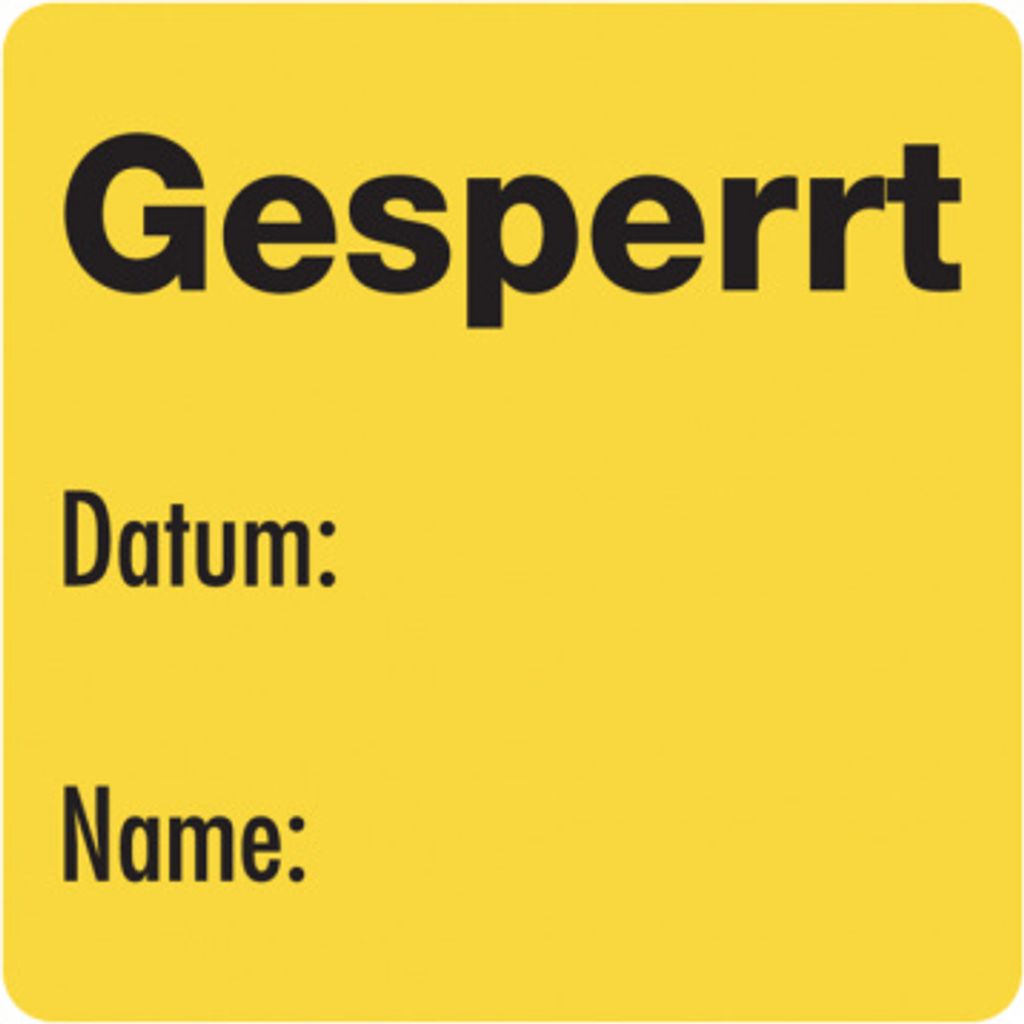 Dreifke Papieretikett, Gesperrt, Gelb, 40 x 40 mm - auf Rolle, Papier selbst...