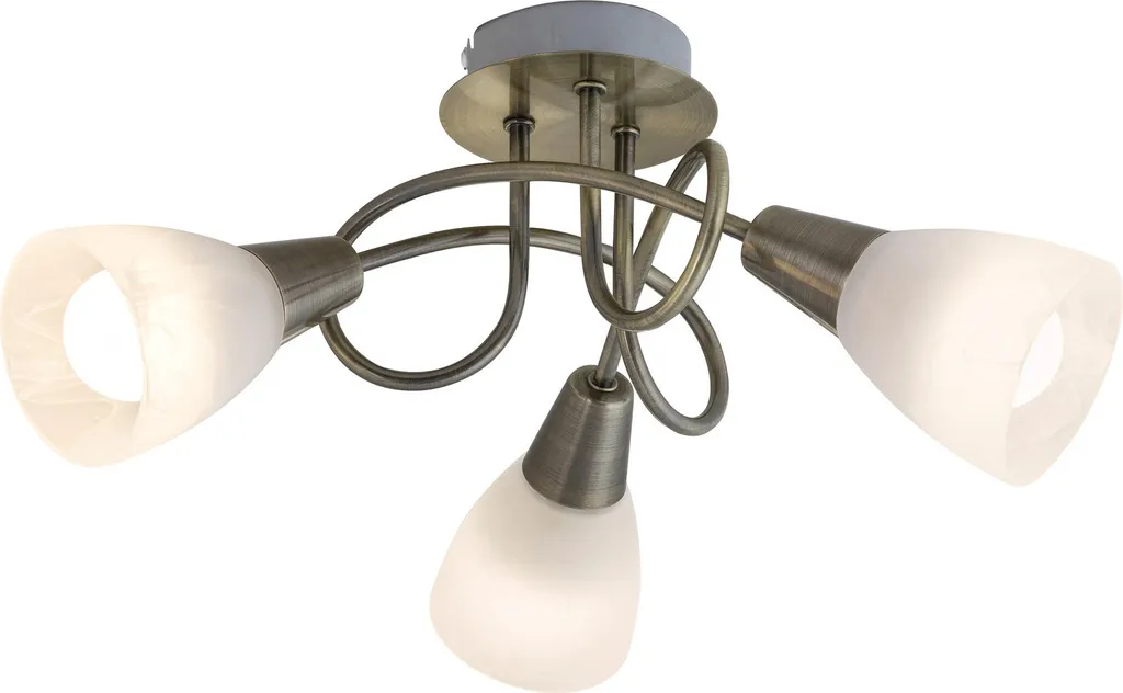 Plafonnier E14 pour salon et chambre Jenna bronze antique 3 lumières