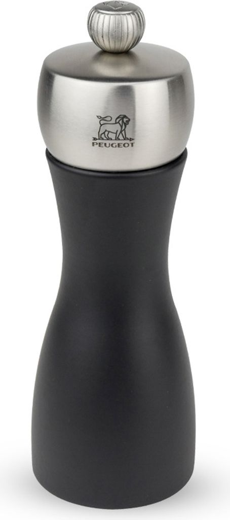 PEUGEOT Salzmühle FIDJI 15cm Schwarz Edelstahl Buchenholz Stahlmahlwerk