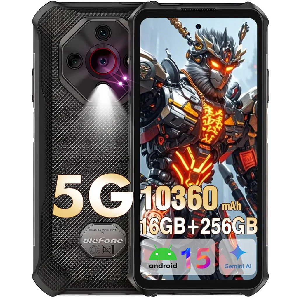 Téléphone Portable Incassable 5G Ulefone Armor X16 Pro 10360mAh Noir
